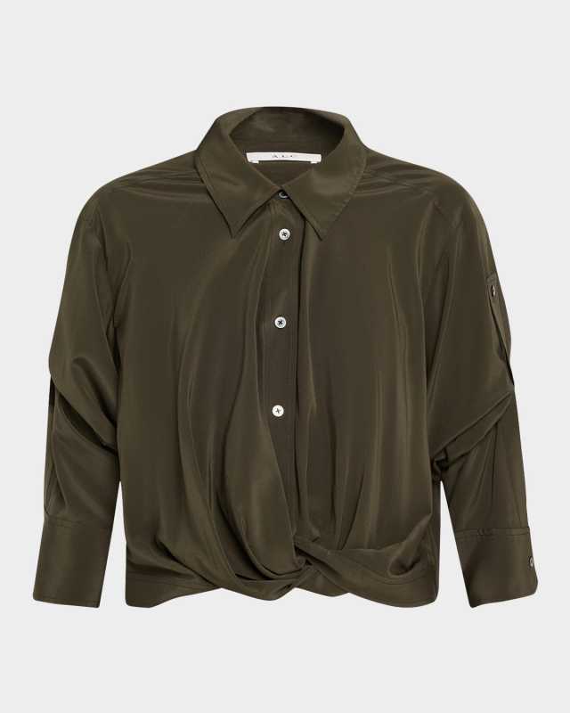 Leo Twist-Hem Cropped Top